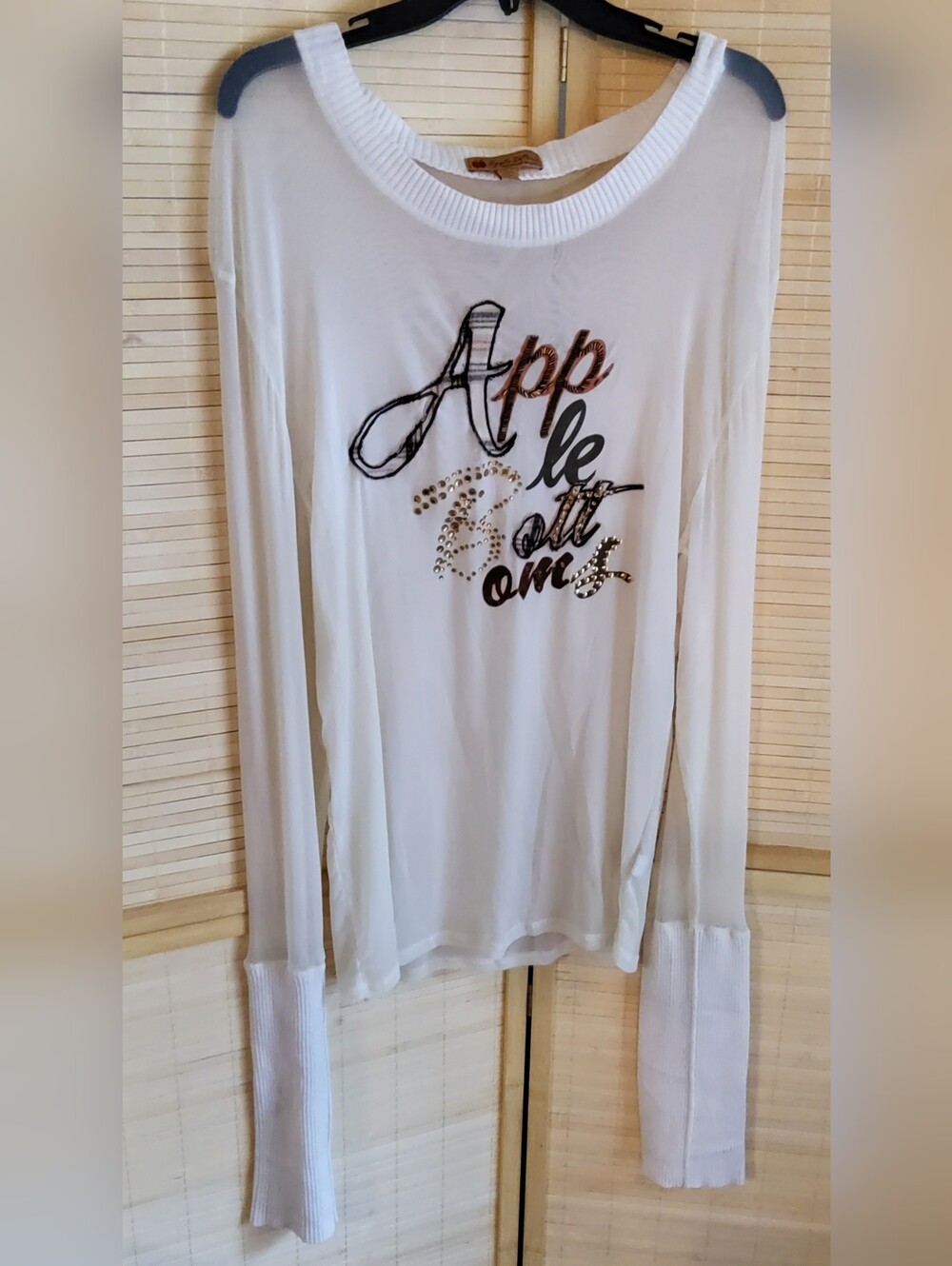 Apple Bottoms Cream Sheer Y2K Top